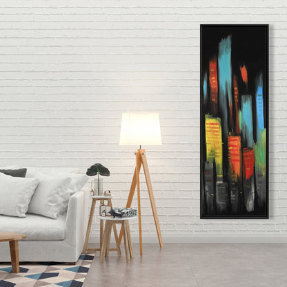 Toile encadrée abstraite de grands immeubles | Décoration de chambre moderne