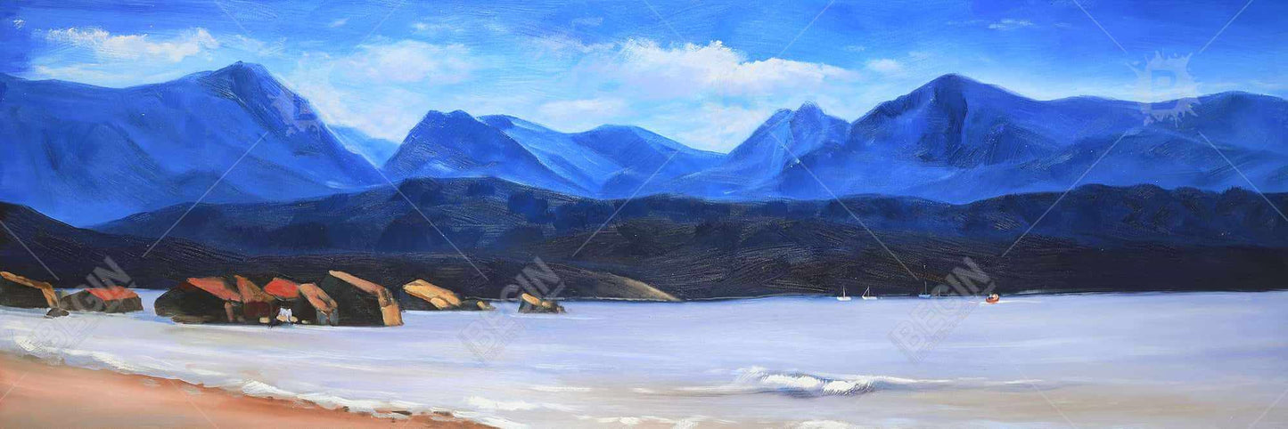 Toile pour chambre à coucher sur le thème de la mer côtière | Décoration d'intérieur Scotland Calm Eddies