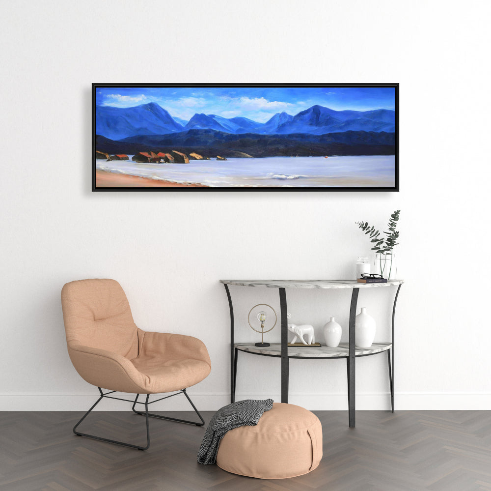 Toile pour chambre à coucher sur le thème de la mer côtière | Décoration d'intérieur Scotland Calm Eddies