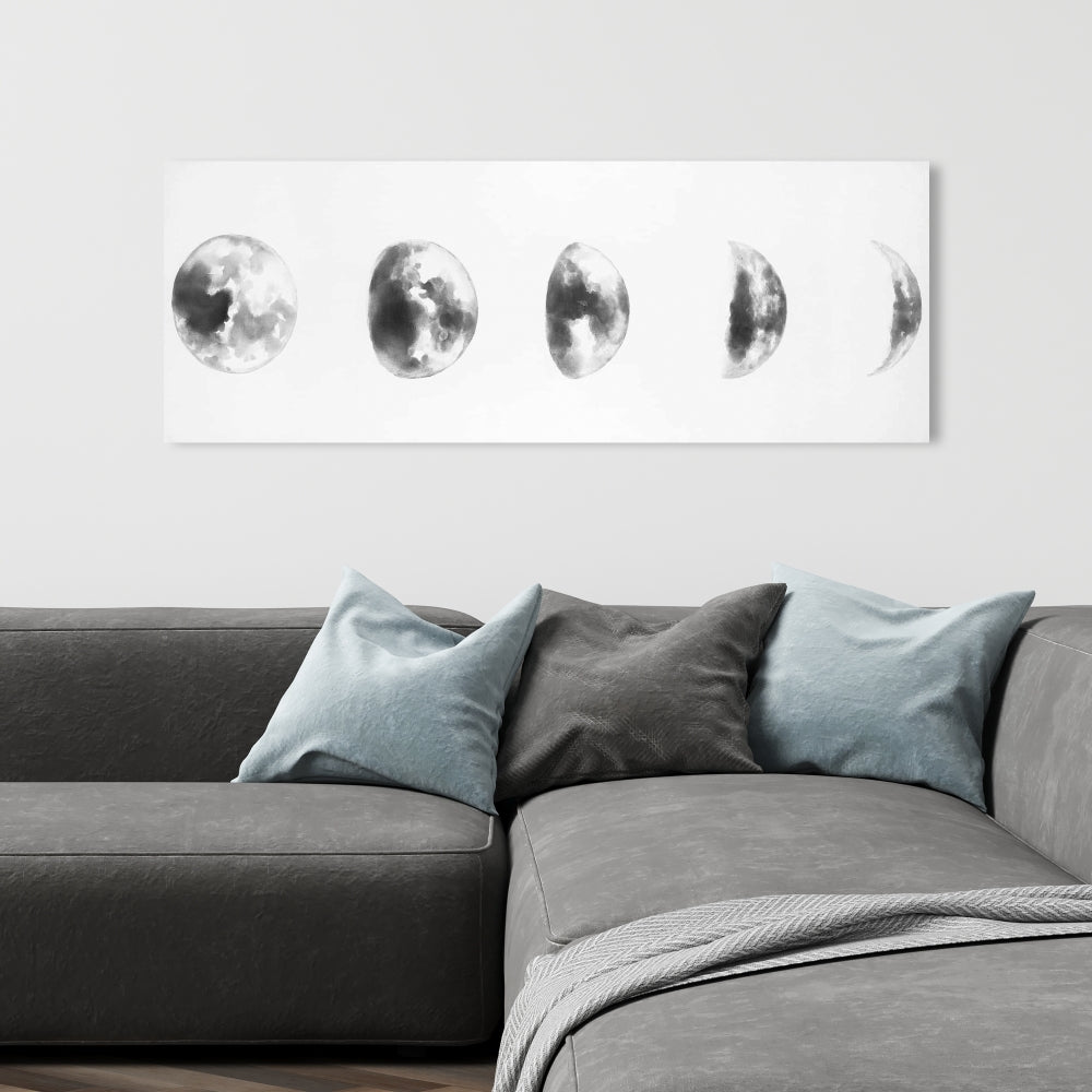 Black and White Eclipse Canvas | Earth & Galaxy Bedroom Decor