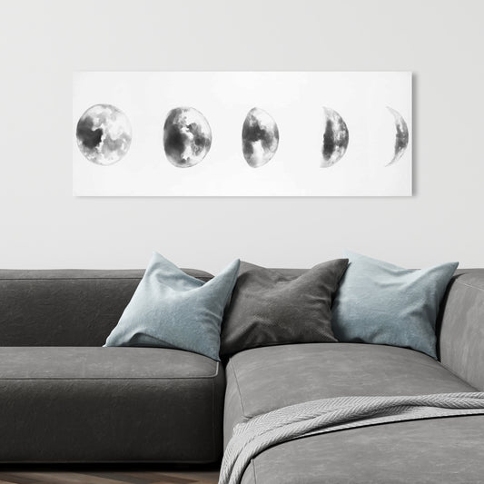 Black and White Eclipse Canvas | Earth & Galaxy Bedroom Decor