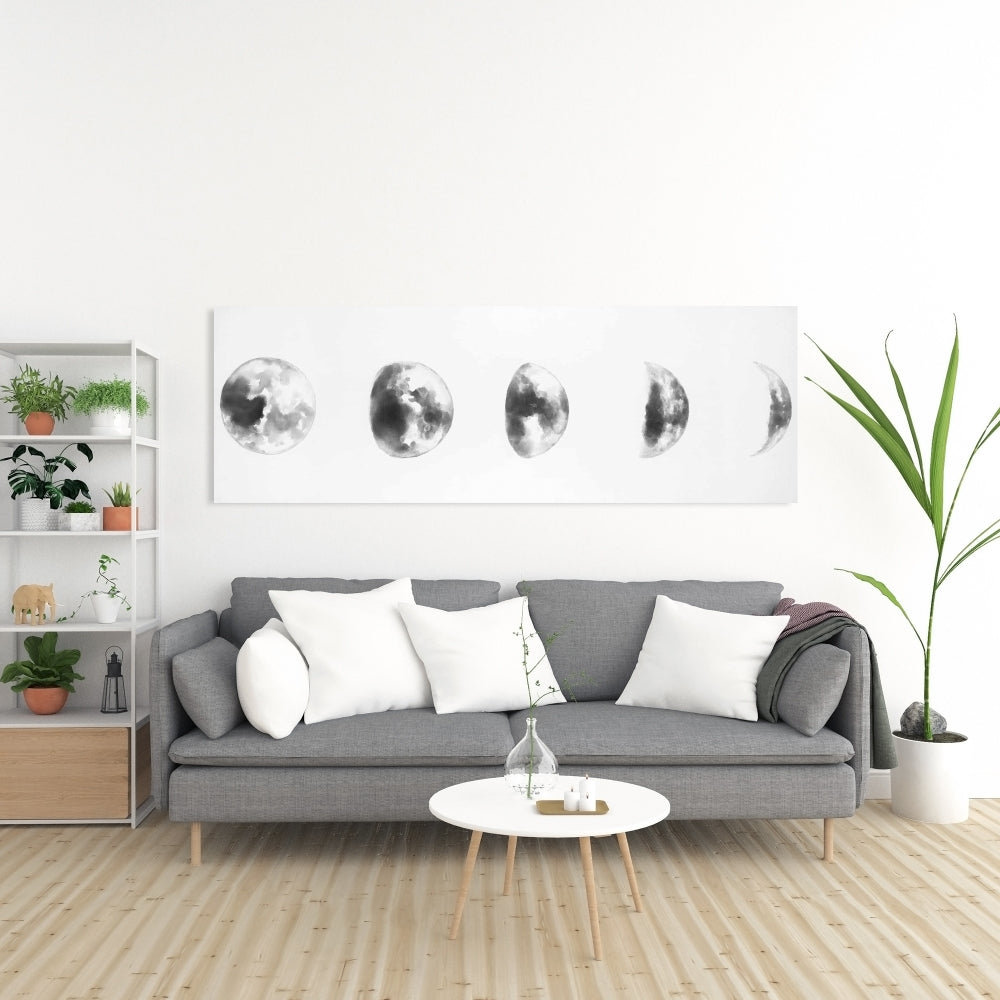 Black and White Eclipse Canvas | Earth & Galaxy Bedroom Decor