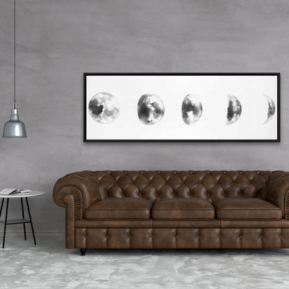 Black and White Eclipse Canvas | Monochrome Bedroom Decor