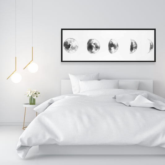 Toile Éclipse noir et blanc | Décoration de chambre monochrome