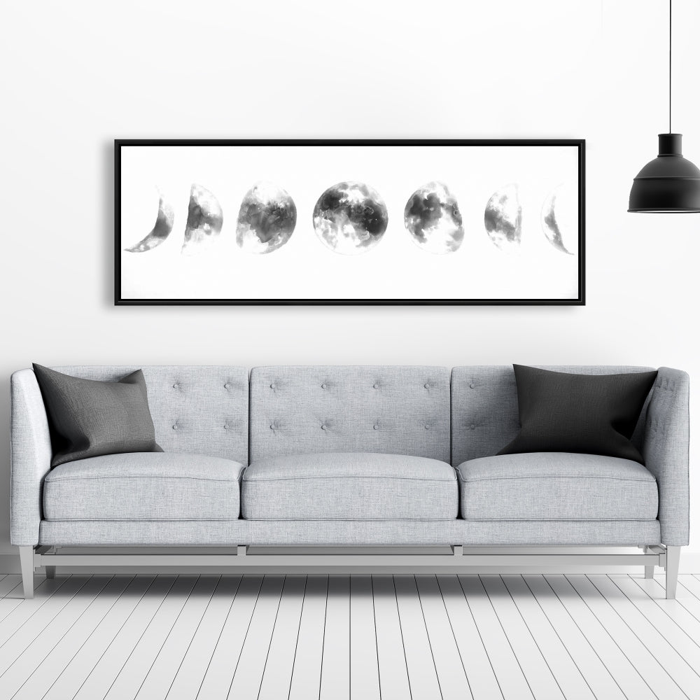 Toile encadrée « Éclipse des phases » – Décoration d'intérieur minimaliste inspirée de l'astronomie