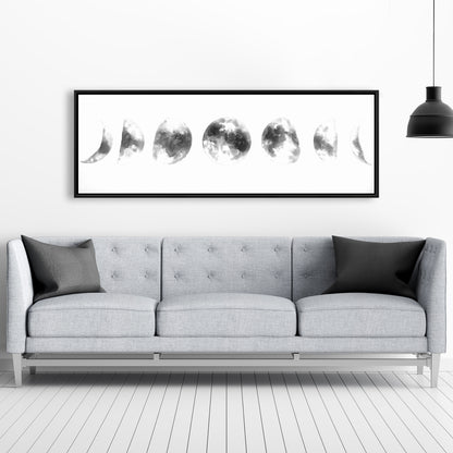 Toile encadrée « Éclipse des phases » – Décoration d'intérieur minimaliste inspirée de l'astronomie