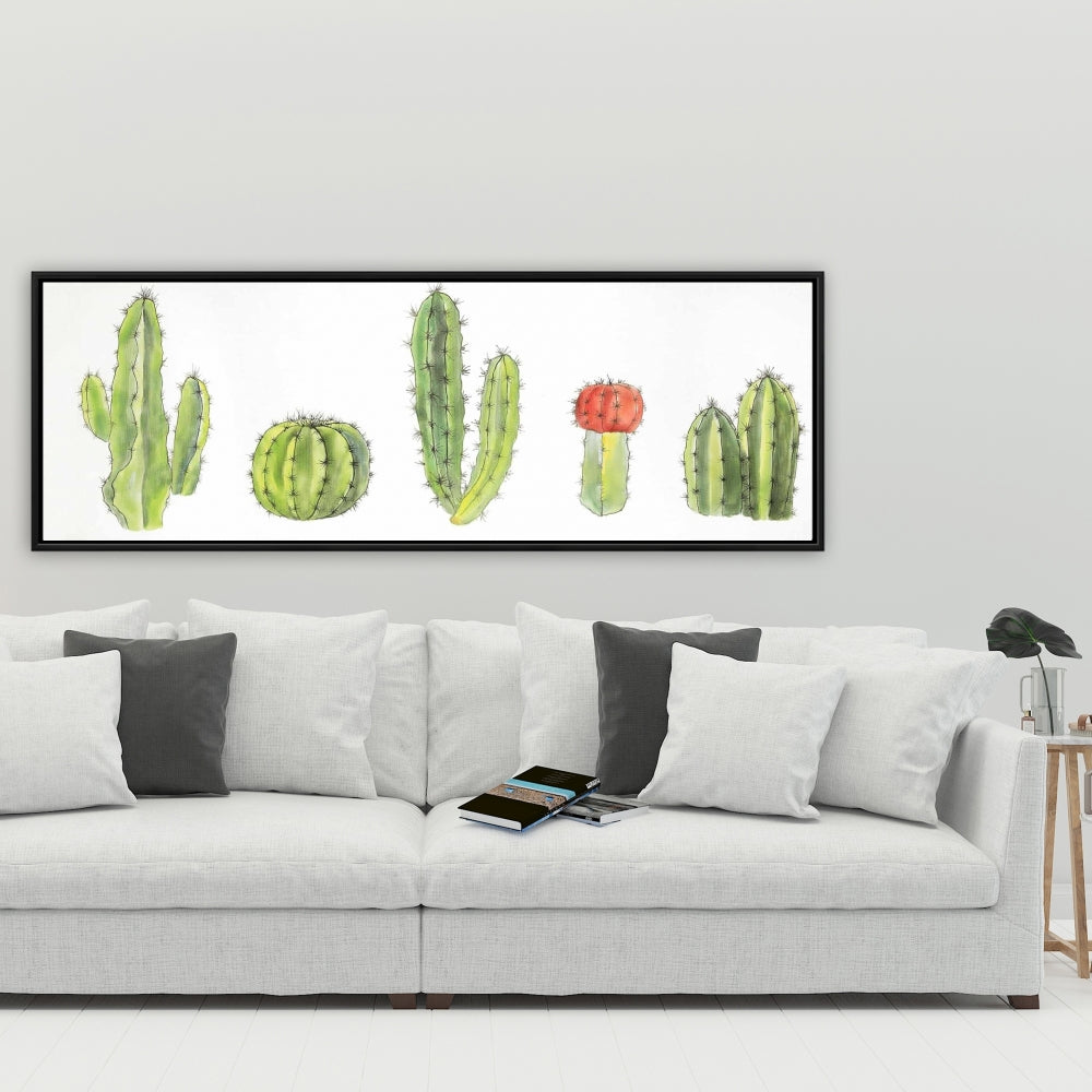 Toile de cactus exotiques pour chambre à coucher | Décoration botanique aquarelle