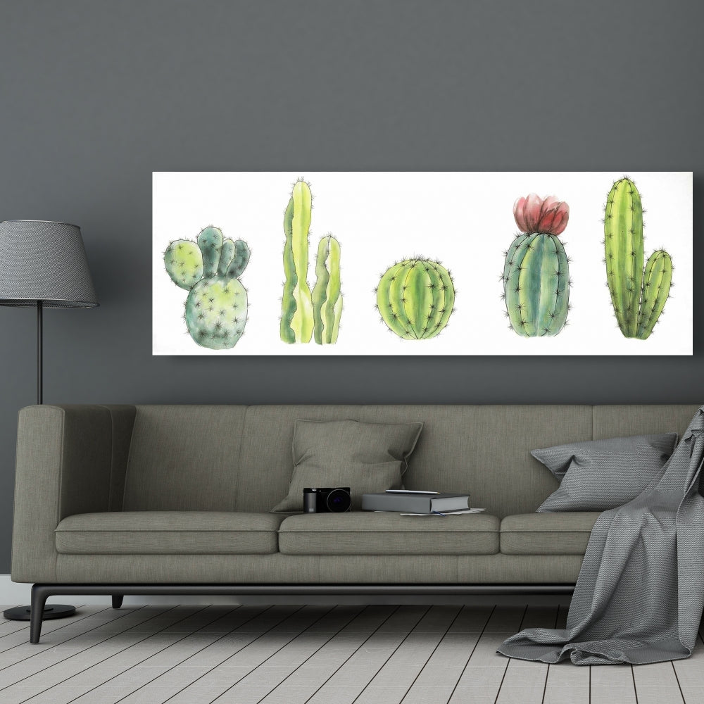 Tiny Cactus Set | Floral Botanical Green Canvas Home Decor