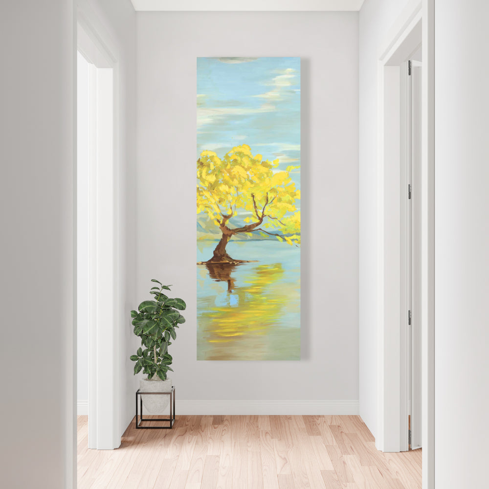 Toile Paysage printanier Arbres bleus | Décoration de chambre