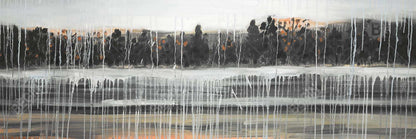 Toile Paysage d'automne pluvieux | Décoration de chambre grise | Art de la maison