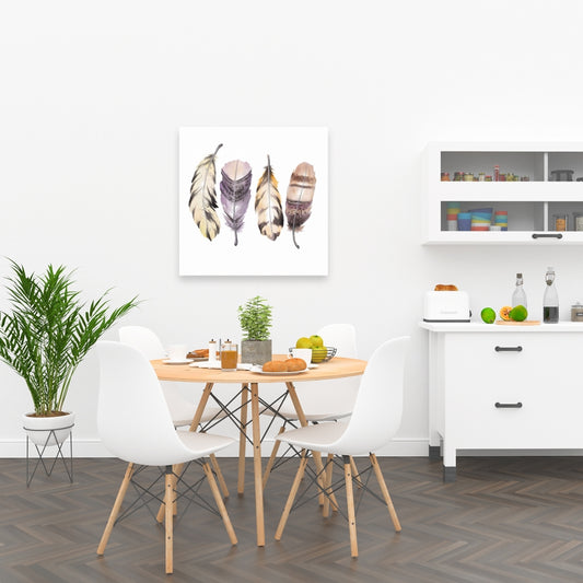 Bohemian Animals Canvas | Purple Feather Set | Home Decor