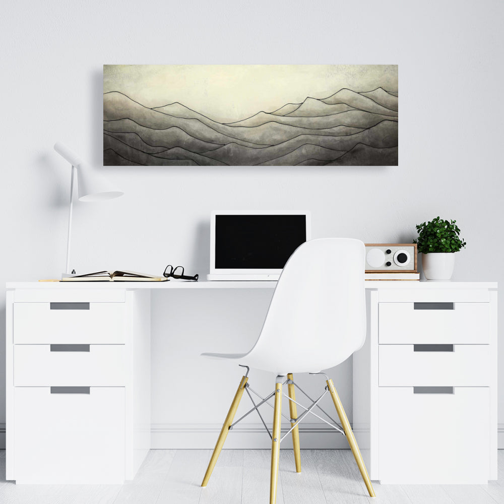 Toile marron vagues désaturées – Décoration de chambre contemporaine