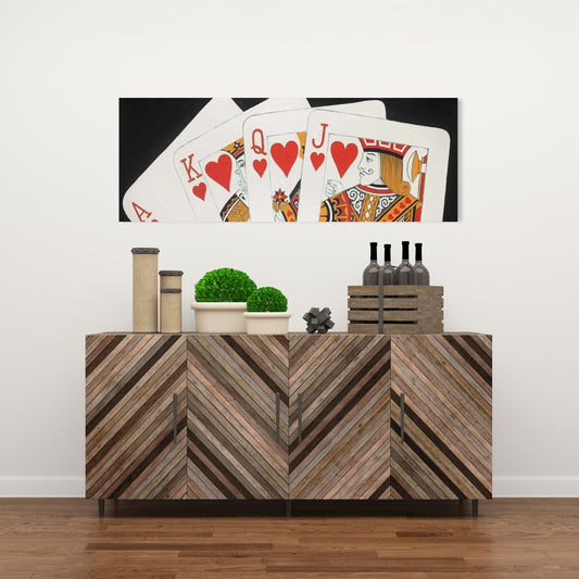 Heart Royal Flush Canvas | Hyperrealist Home Decor Art