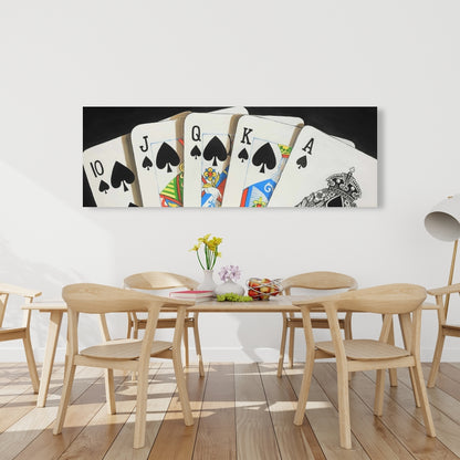 Card Game Spades Royal Flush Canvas - Home Decor Art