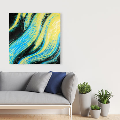 Wavy Magical Liquid Abstract Canvas | Shapes Bedroom Decor