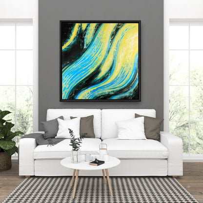 Wavy Magical Liquid Abstract Canvas | Framed Bedroom Decor