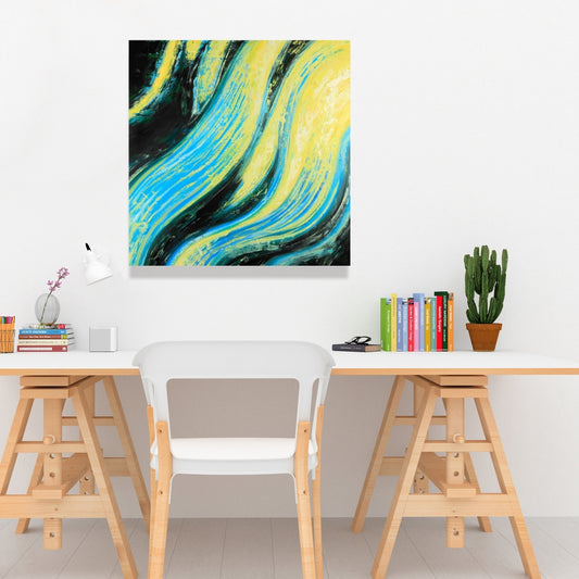 Wavy Magical Liquid Abstract Canvas | Shapes Bedroom Decor