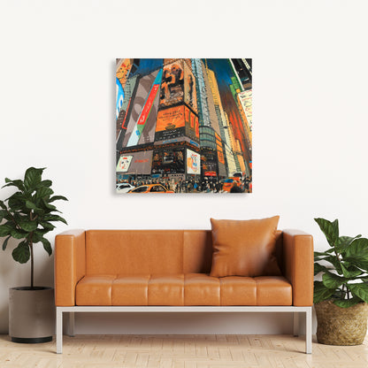 Illuminated New York City Street Canvas - Modern Home Decor