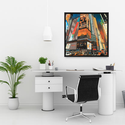 Toile représentant une rue illuminée de New York | Décoration d'intérieur