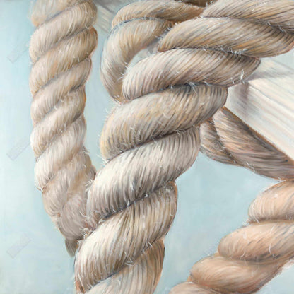Boat Rope Knot Canvas - Brown Bedroom Wall Art Decor
