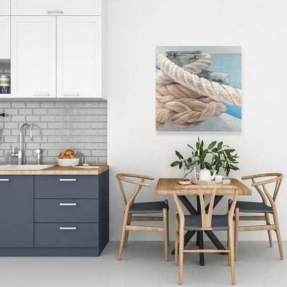 Toile côtière pour chambre marine | Gros plan sur les cordes d'arrimage