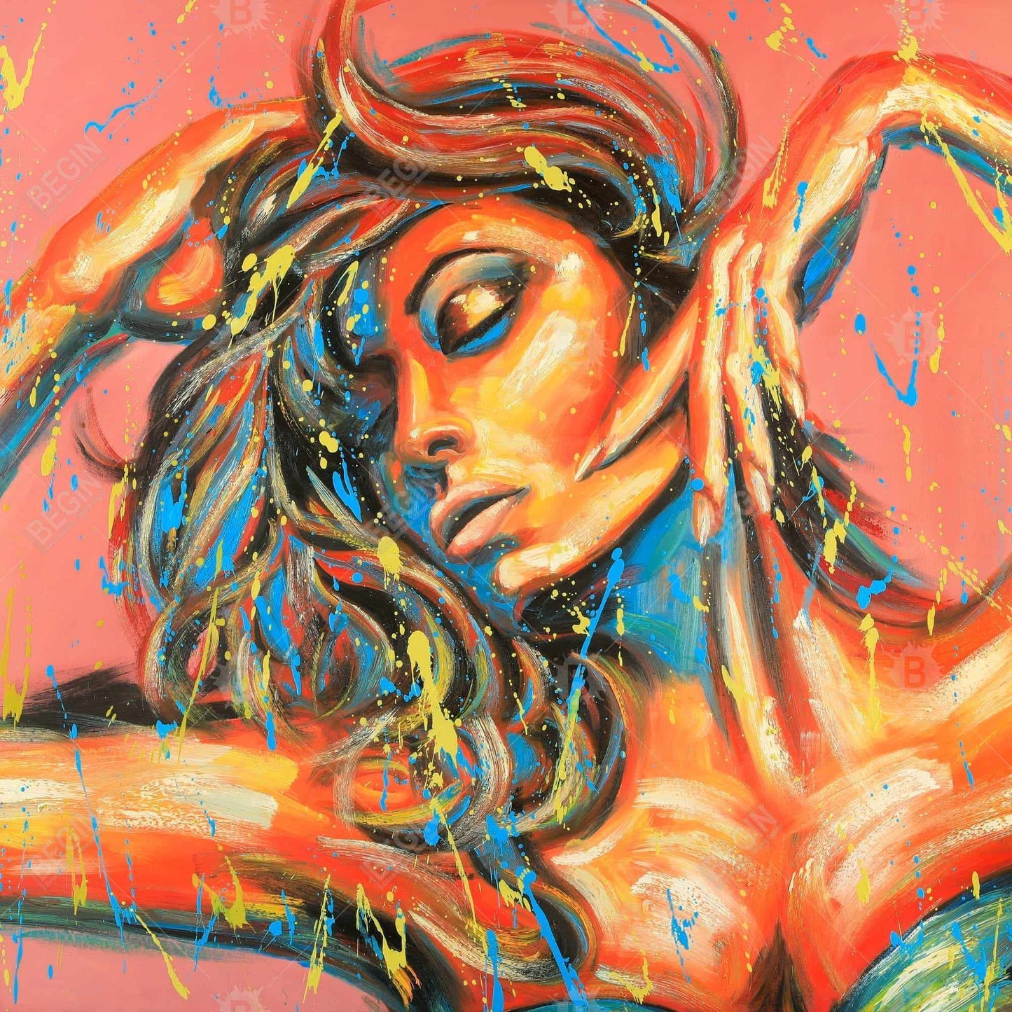 Dance the Colors - Orange Canvas Art for Home Decor