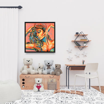 Orange Bedroom Figurative Canvas | Dance the Colors Wall Art