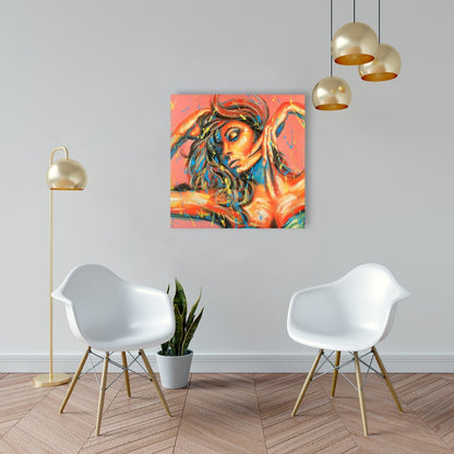 Dance the Colors - Orange Canvas Art for Home Decor