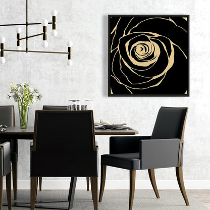 Black Rose Framed Canvas | Romantic Bedroom Flowers Decor