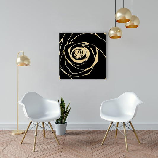 Romantic Black Rose Canvas - Elegant Bedroom Wall Art Decor