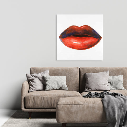 Romantic Beauty Bedroom Canvas - Red Lipstick Home Decor