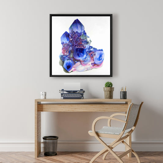 Blue & Purple Quartz Crystal Canvas | Bedroom Wall Art Decor