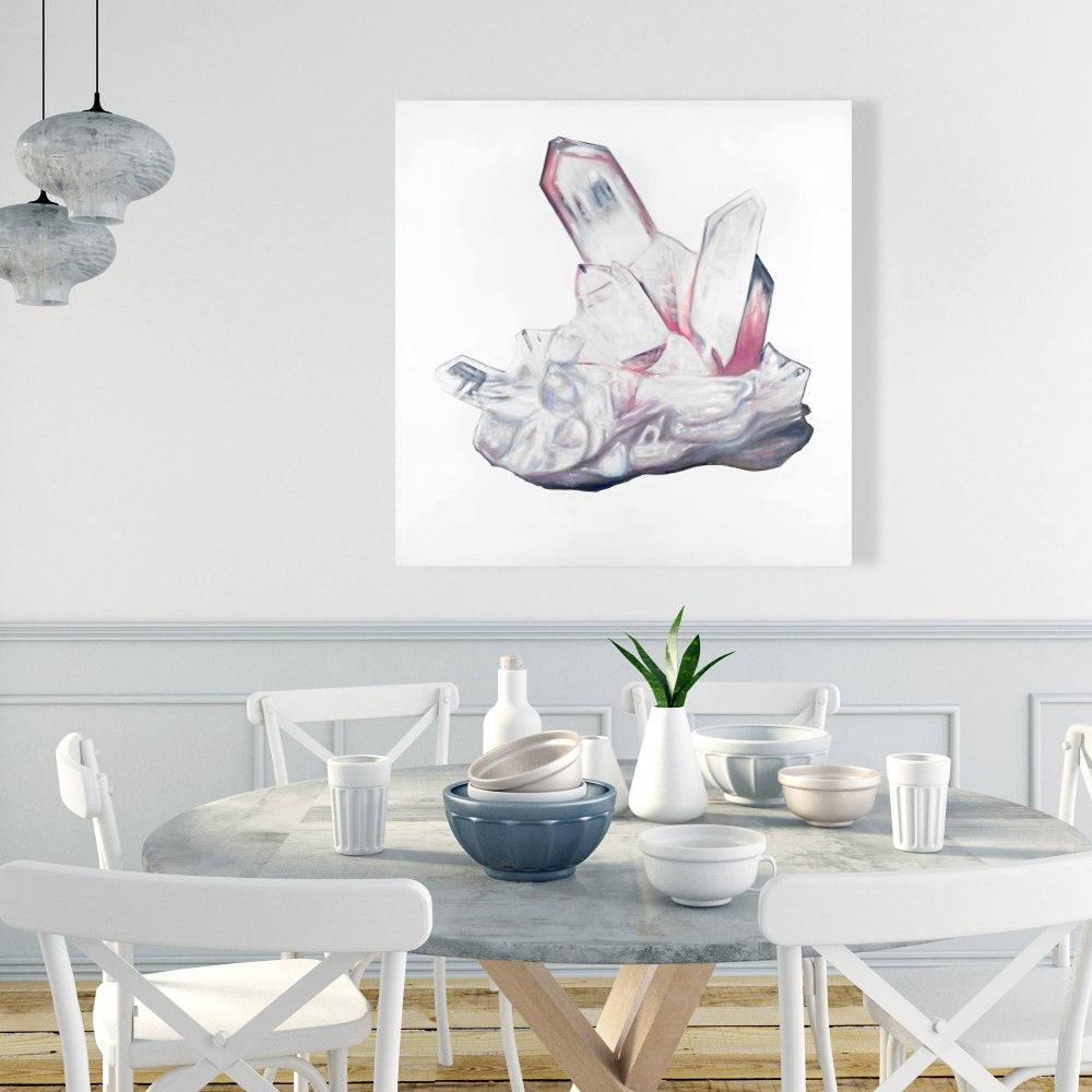 Modern White Canvas - Clear Quartz Crystal Home Decor