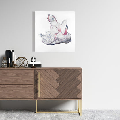 Modern White Canvas - Clear Quartz Crystal Home Decor