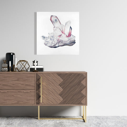 Modern White Canvas - Clear Quartz Crystal Home Decor