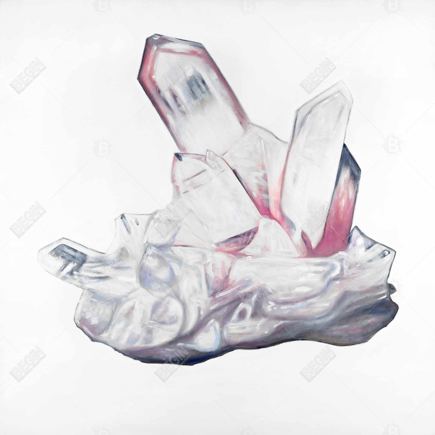 Modern White Canvas - Clear Quartz Crystal Home Decor