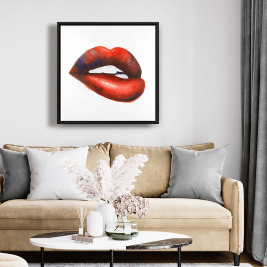 Toile « Beauté Rouge » - Magnifique œuvre d'art murale à la bouche rouge