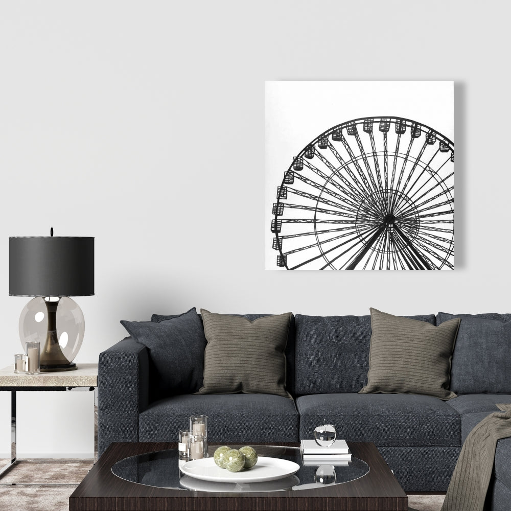 Monochrome Ferris Wheel Canvas | Architecture Home Decor