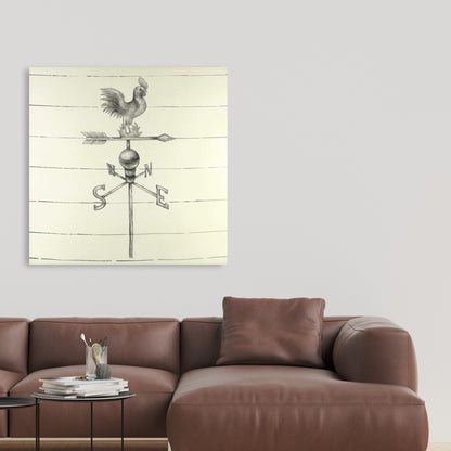 Girouette vintage animaux de la ferme décor rustique en toile grise