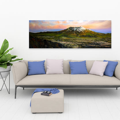Mountainous View Trees Canvas | Blue Landscape Home Decor