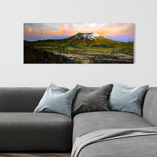 Mountainous View Trees Canvas | Blue Landscape Home Decor
