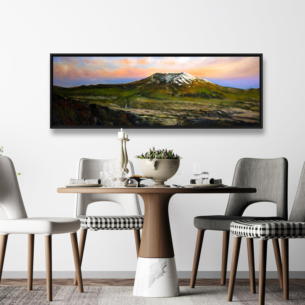 Mountainous View Bedroom Framed Canvas | Home Decor Trees
