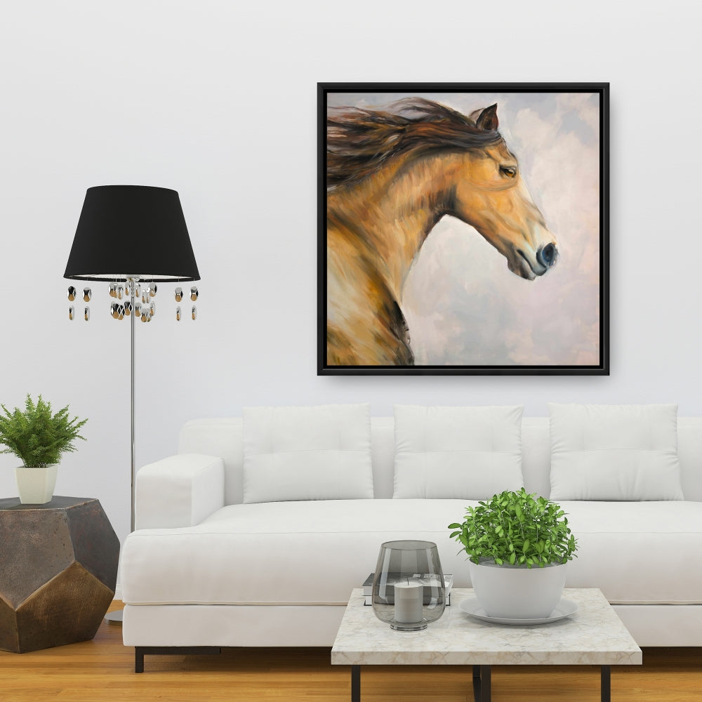 Bedroom Rustic Animals Canvas | Proud Steed with Mane Decor