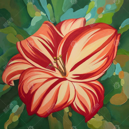 Blooming Daylilies Red Botanical Canvas | Bedroom Home Decor