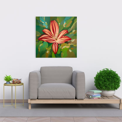 Blaze Tiger Lilies Red Floral Canvas - Bedroom Wall Art Decor
