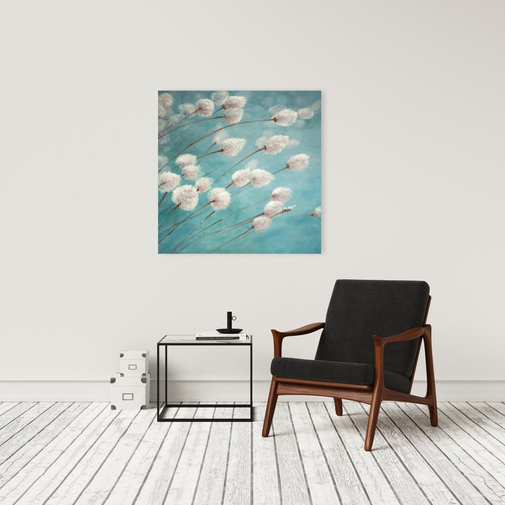 Romantic Cotton Grass Canvas | Floral Botanical Home Decor