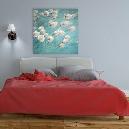 Romantic Cotton Grass Canvas | Floral Botanical Home Decor