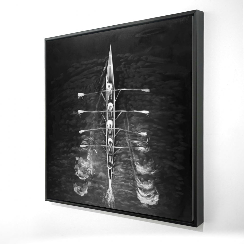White Framed Rowing Boat Canvas - Sports & Games Home Decor – BEGIN ...