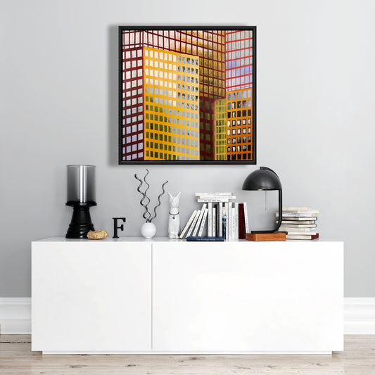 Skyscrapers Framed Canvas | Contemporary Living Room Decor