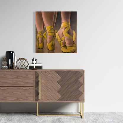 Synchronized Ballerinas Yellow Canvas | Contemporary Wall Art